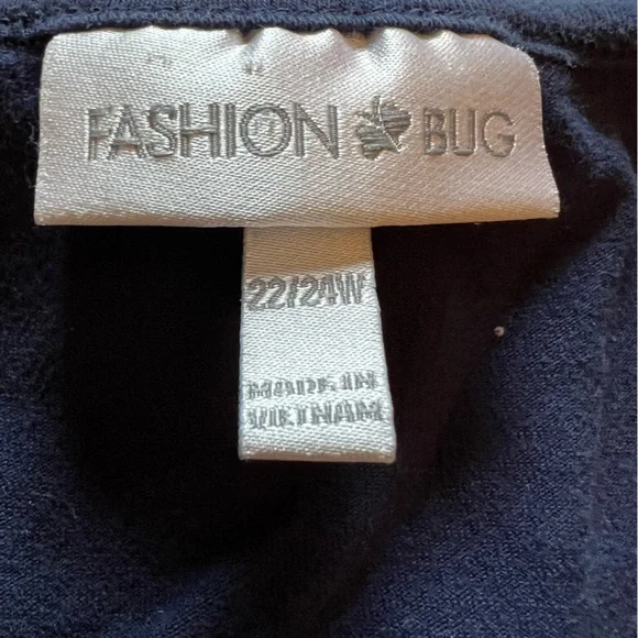 Women’s Fashion Bug Navy Blue Ruffle Short Sleeve Top - Picture 2 of 3